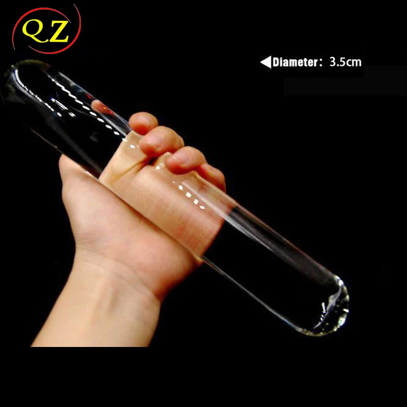 Анальный фаллоимитатор стеклянный Кристальный с двойной головкой 23 см