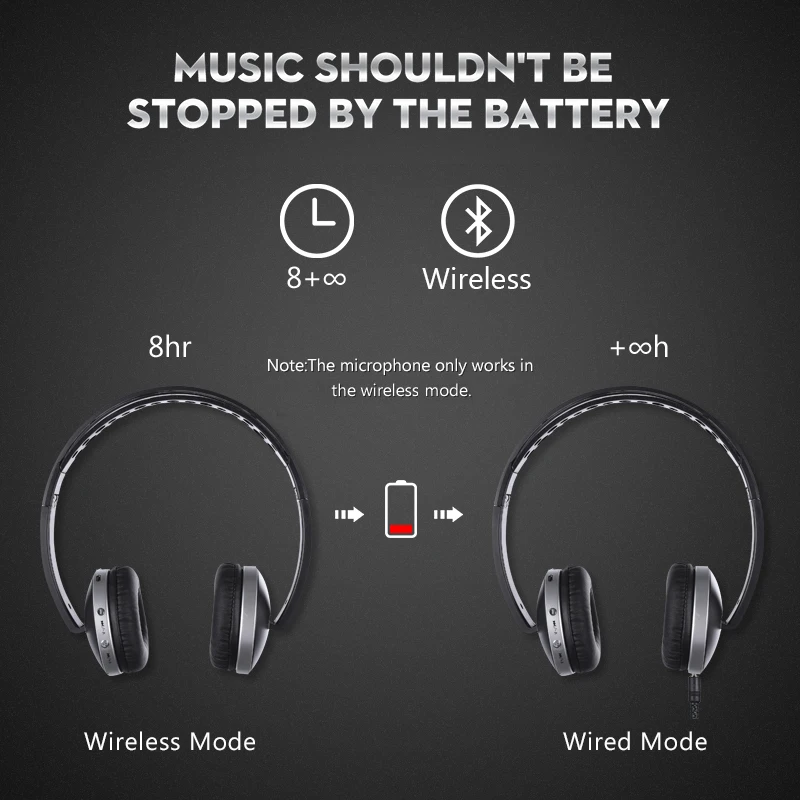 Hisonic Беспроводной наушники Gaming Headset стерео Складная спортивные микрофон игровой