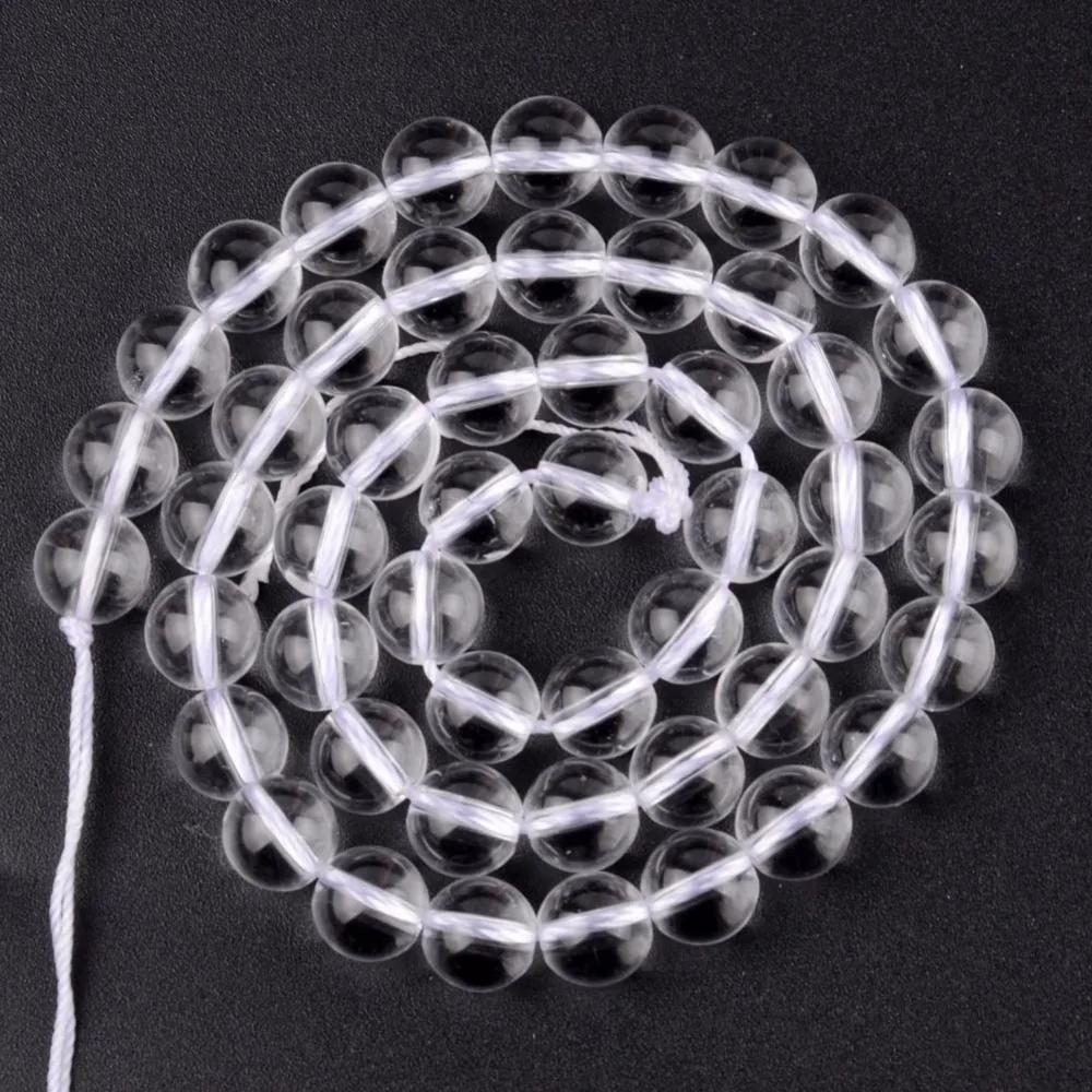 

Wholesale A+ 6 8 10 12mm Natural Round White Quartz Clear Crystal Round Beads For Jewelry Making 15inch Beads Diy Jewellery