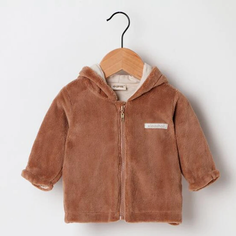 Children's coat 2018 autumn kids plush jacket cute sports cardigan baby clothes Warm boy girl woolen |