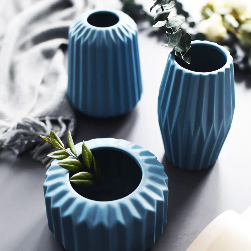 European Style Geometry Ceramic Vase Home Decoration Accessories Modern Tabletop Flower Bottle Creative Wedding Flowerpot or | Дом и сад