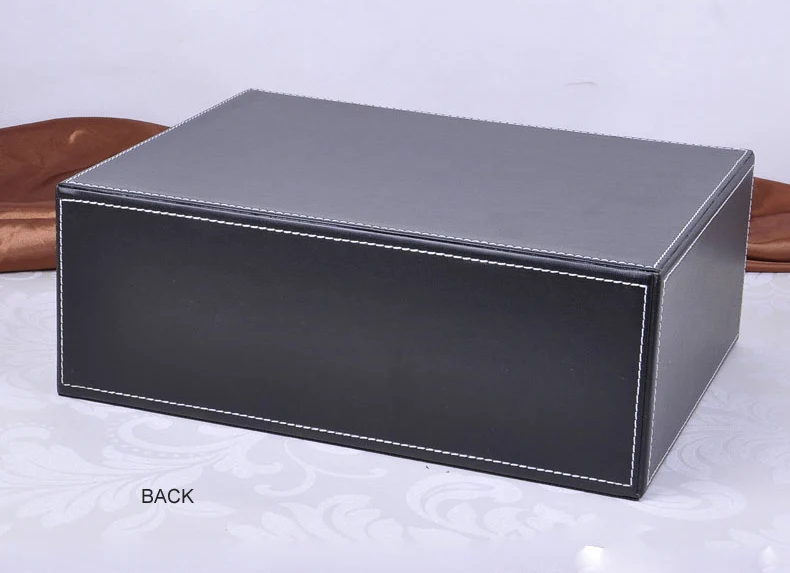 Двухуровневый офисный кожаный стол с 3 выдвижными ящиками шкаф для файлов