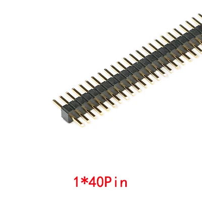 Single Row Pin 10 шт./лот 1,27 мм 1*40 2*40 Pin штыревой разъем типа «папа» шаг мужской одиночный/двухрядный контактный разъем полосы позолоченный медный разъем - Цвет: Single Row Pin