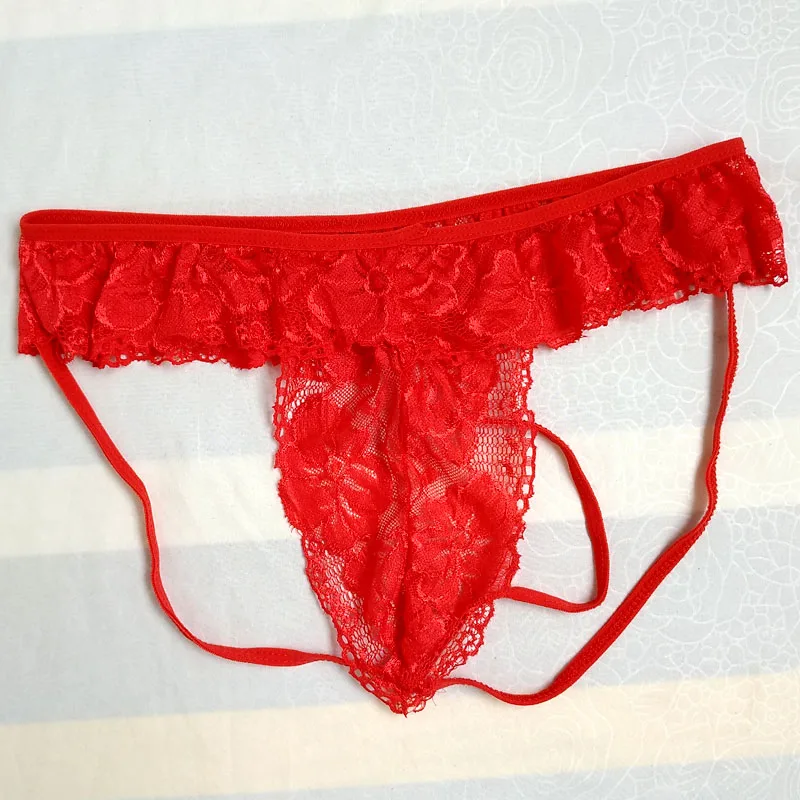 Кружевные трусики стринги нижнее белье Sissy Sexyx для мужчин пенис чехол открытая