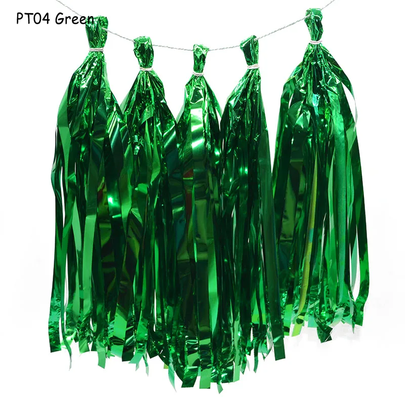 LT04 green 5 листов/Лот Декоративные DIY тканевая бумага кисточка гирлянда бахрома фон из флажков Гирлянда Свадьба День Рождения Вечеринка украшения - Цвет: LT04 green