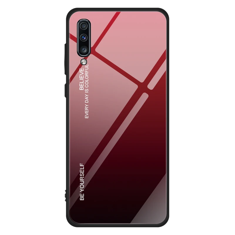 5 Градиент Стекло чехол для samsung Galaxy A50 A10 A20 A30 A60 A70 S8 S9 S10 J4 J6 плюс A9 A7 Note 9 M10 M20 M30 M40 крышка - Color: 5