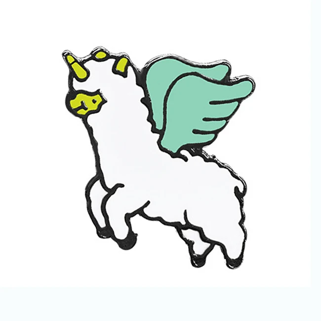 С надписью «Unicorns значок из мультфильма Единорог Альпака подборка Броши Кнопка шпильки пальто куртки булавки девушки дети ювелирные изделия подарок-сюрприз - Окраска металла: Style 6