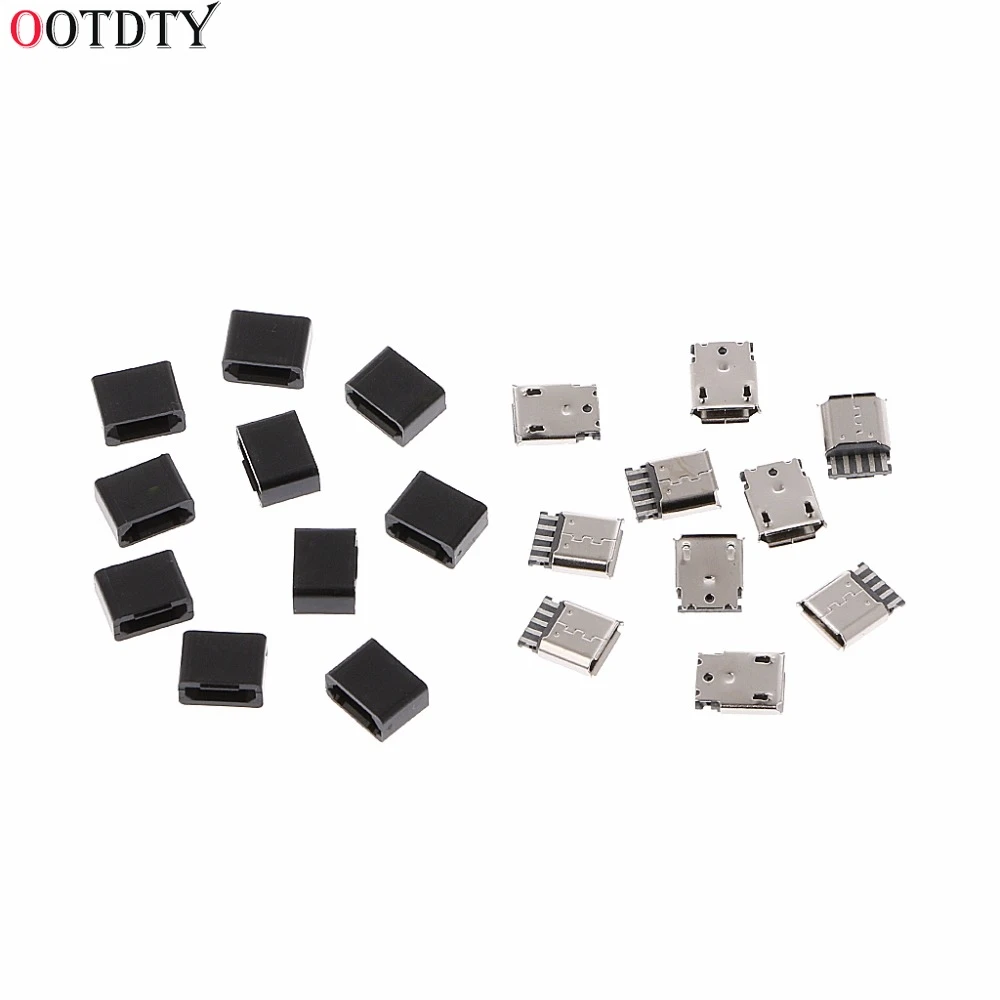 10 шт. DIY Micro USB 5 Pin гнездовой разъем комплект припой электронная