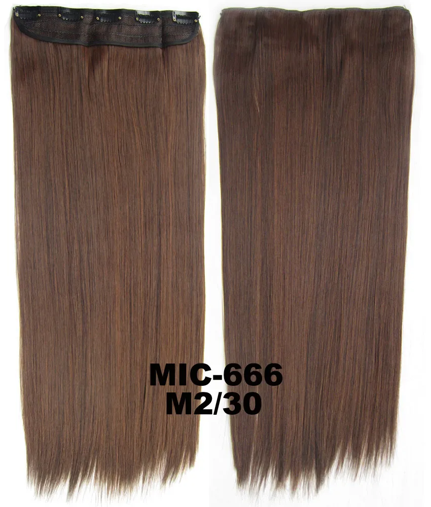 MIC666 Color M2-30 10 шт./лот Прямой зажим на синтетических волосах ломтик волос 5 клипов термостойкие Наращивание волос 24 дюйма, 100 г MIC-666 - Цвет: MIC666 Color M2-30