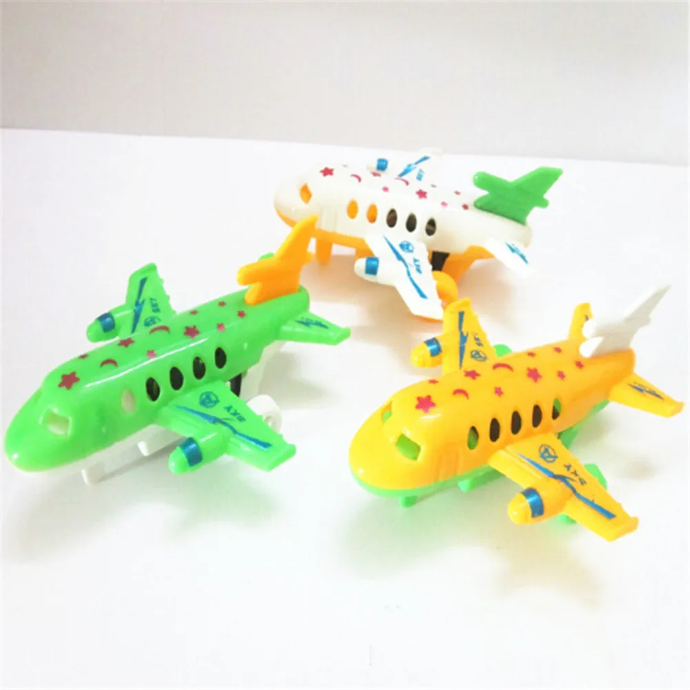 

1pc Airliner Passenger Plane Toy Plastic Air Bus Model Kids Children Pull Back Gifts Random Color