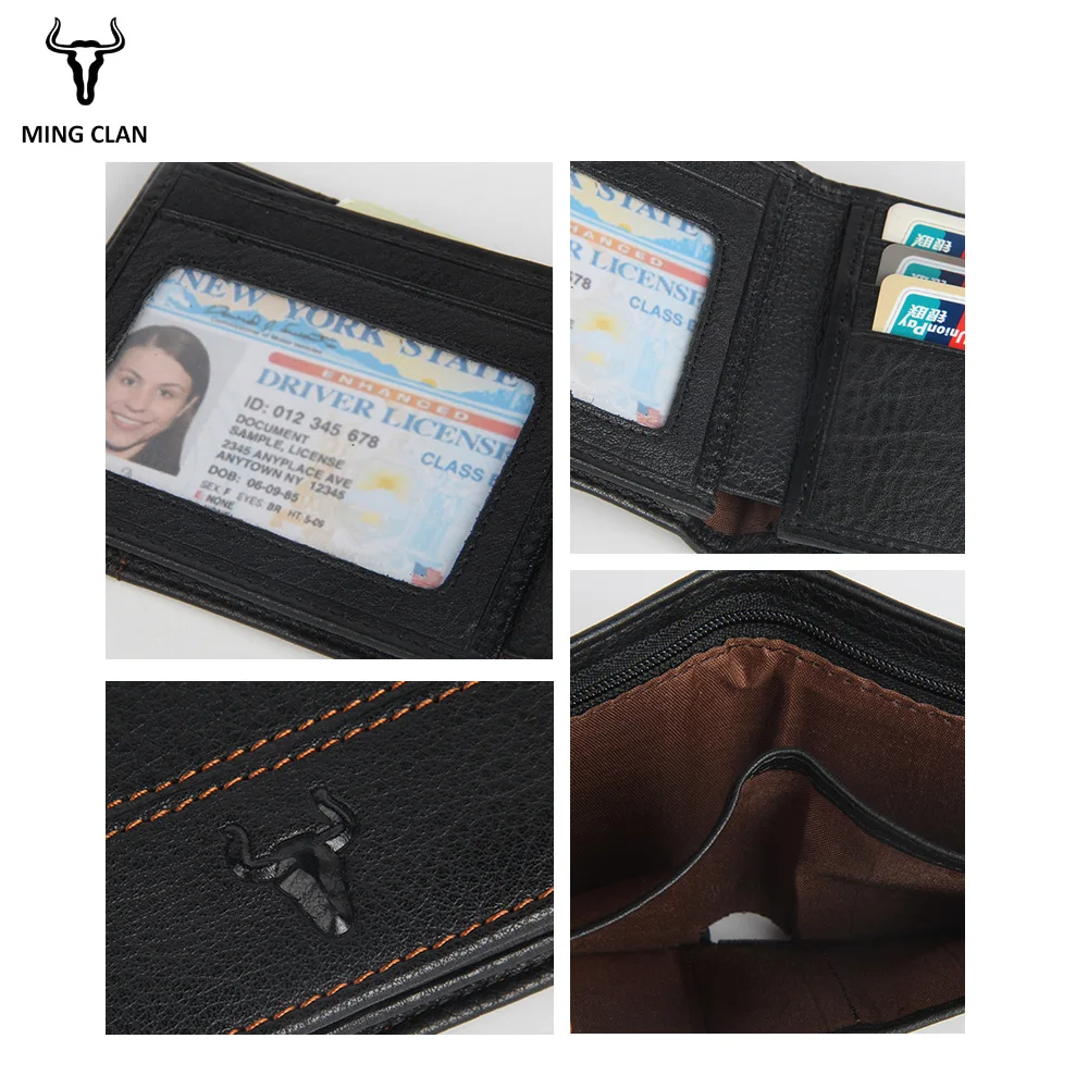 Mingclan Slim Wallet Men Wallets Small Money Purse Wallet Credit Card Holder Design Dollar Price Male Coin Bag Zipper Bag Pocket