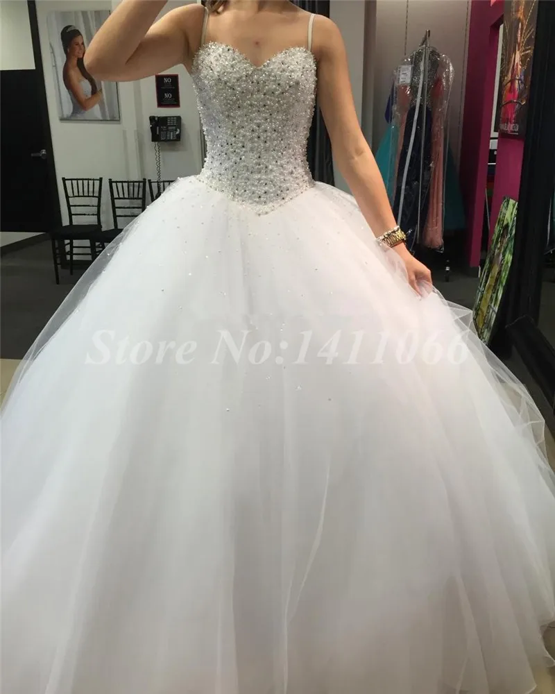 Бальное платье роскошные 2016 новый сексуальный милая бисером тюль свадебное vestido