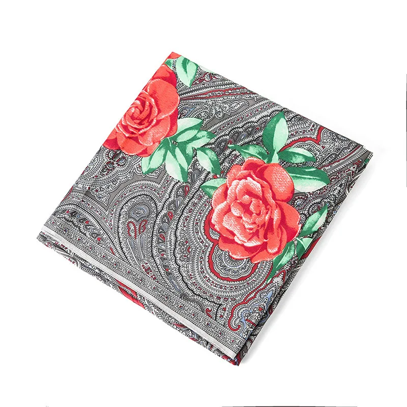 Шарф женский в стиле ретро роскошный шарф из 100% шелка с цветочным принтом |