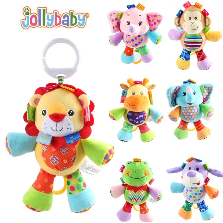 1 шт. Jollybaby многофункциональные детские игрушки, животные плюшевые игрушки погремушки мобильные телефоны мягкая хлопковая коляска для новорожденного коляска автомобиль погремушки