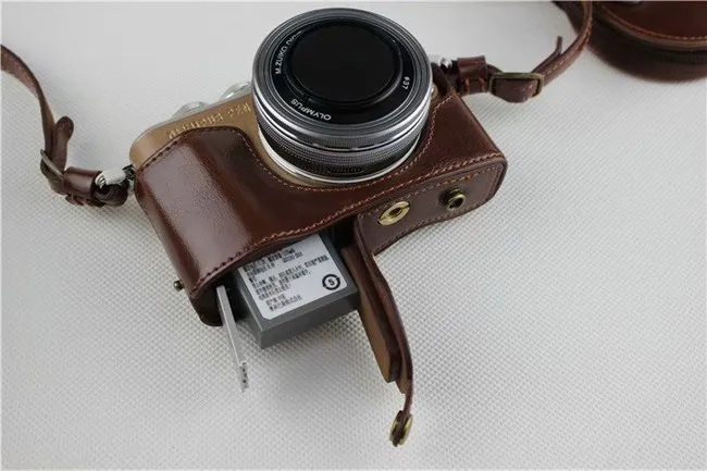 OCOTEX роскошная сумка для камеры из искусственной кожи для Olympus Pen Lite E-PL9 epl9 с полузащитным корпусом, нижний корпус, батарейный отсек, 3 цвета
