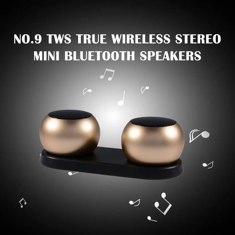Мини Bluetooth Колонка s NO.9 TWS настоящая Беспроводная стереоколонка Портативная