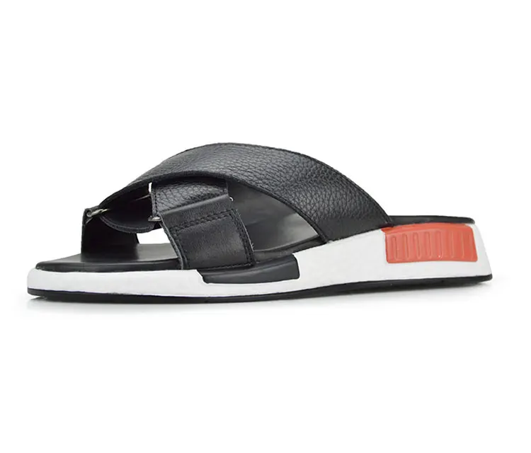 Стильные новые модные мужские сандалии без шнуровки из натуральной коровьей