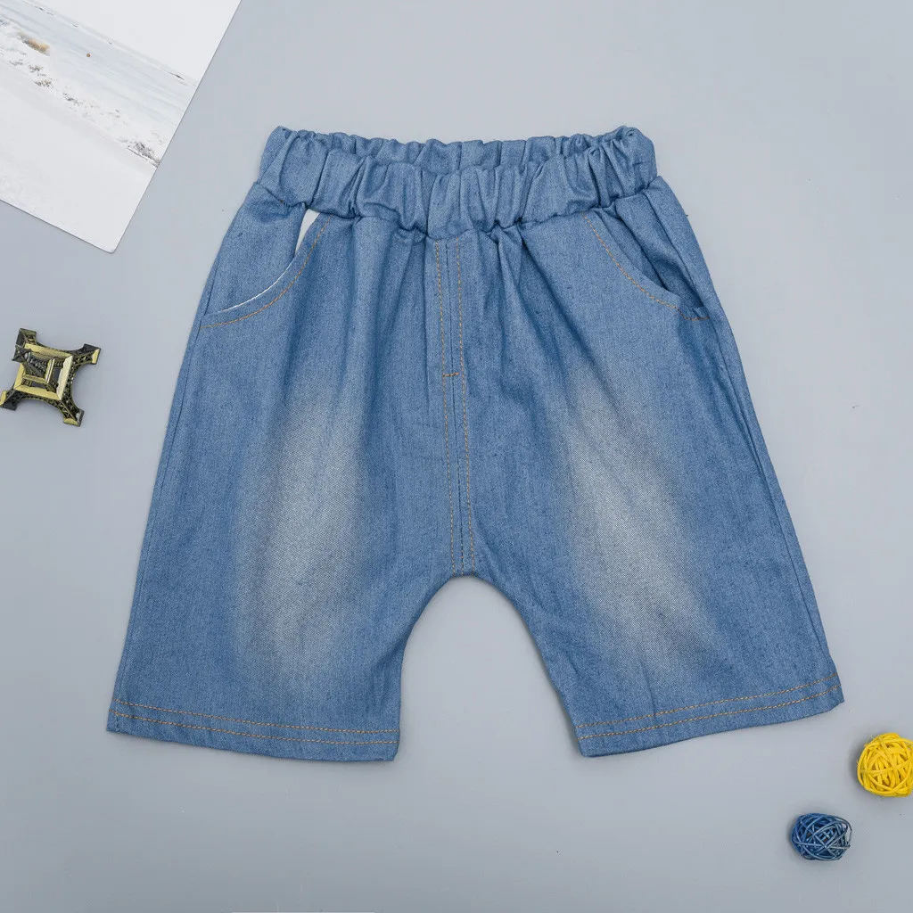 Infant Baby Girl Gentleman Plaid Shirt Print Solid Denim Shorts 2PC Set Outfits children clothing set toddler boy clothes | Детская