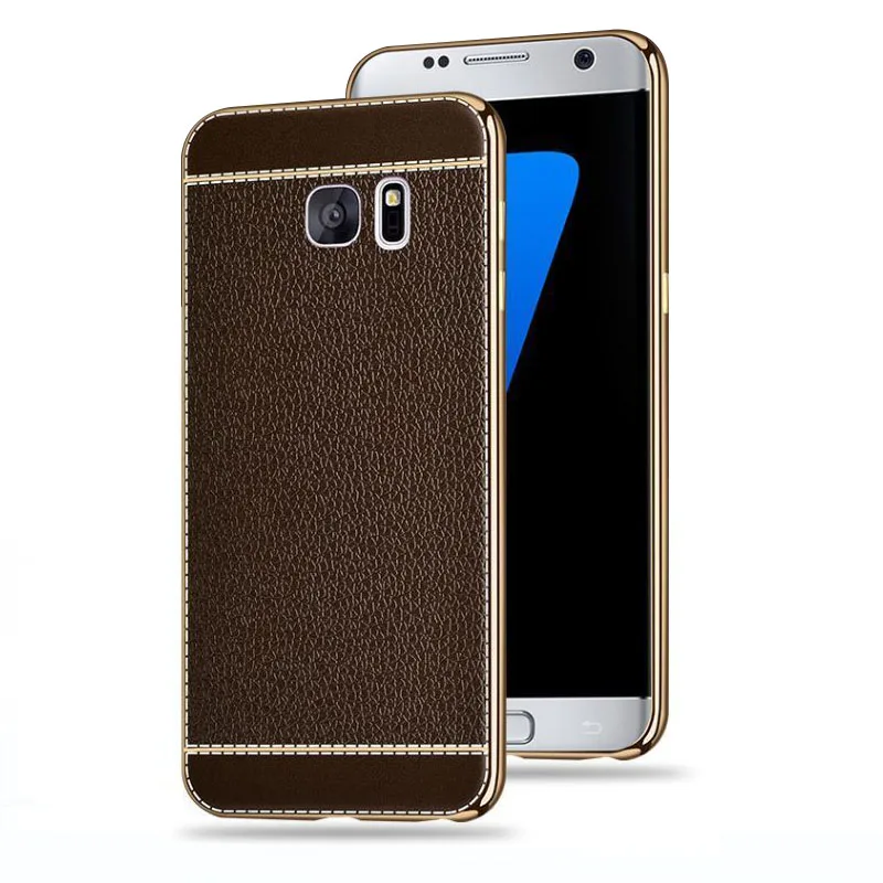 SemgCeKen luxury original coque cover case for samsung galaxy s7 s7edge s 7 edge tpu soft leather silicone silicon phone back |
