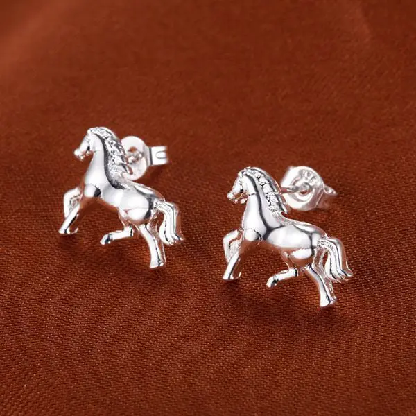 925 Sterling Silver European and American women necklace simple fashion creative animals Horse Necklace 017 | Украшения и