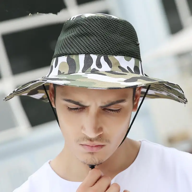 Камуфляжная шляпа с застежкой козырьком для прогулок и рыбалки|military bucket hat|bucket