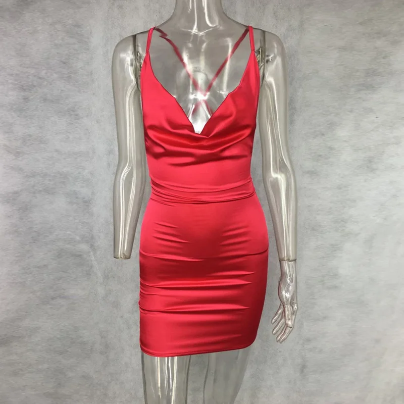 Горячие красные розовые черные модные бутик атласная без рукавов женское платье