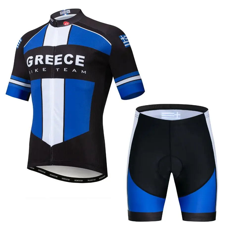 3 Greece Для мужчин Велоспорт Джерси с коротким рукавом MTB велосипед гель шорты германия Польша Бразилия испанско-португальский Майо Ciclismo - Цвет: 3 Greece
