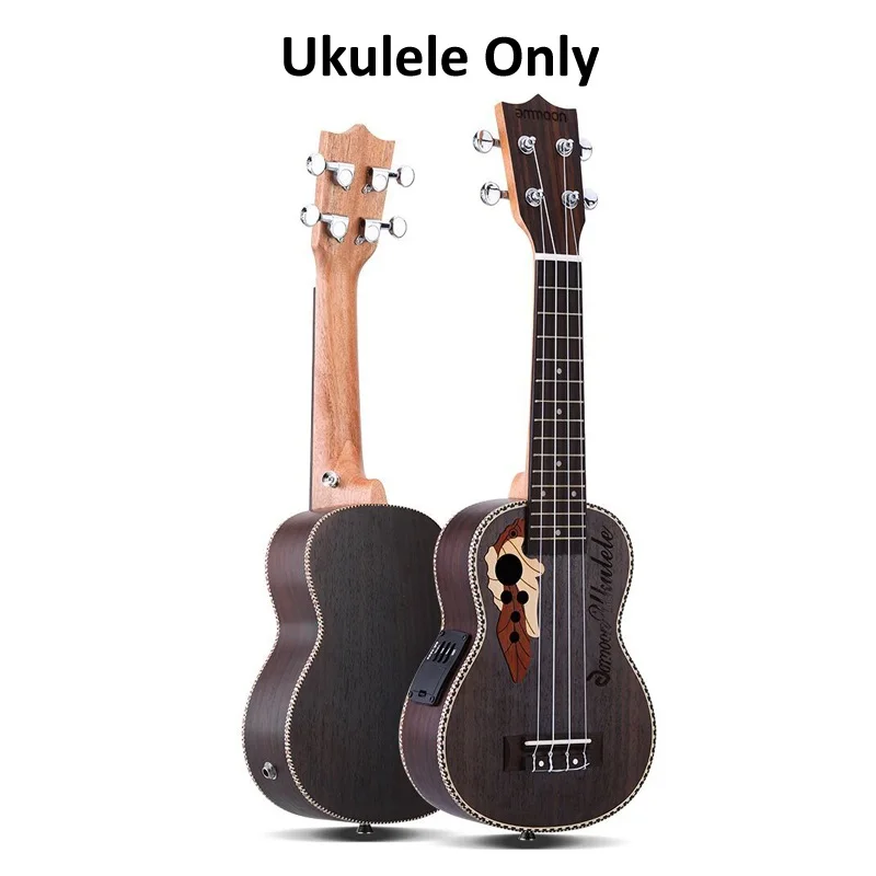 ukulele only Ammoon укулеле 2" Акустическая укулеле 15 Лада 4 струны гитара укулеле Встроенный эквалайзер звукосниматель с подставкой для Укулеле - Цвет: ukulele only