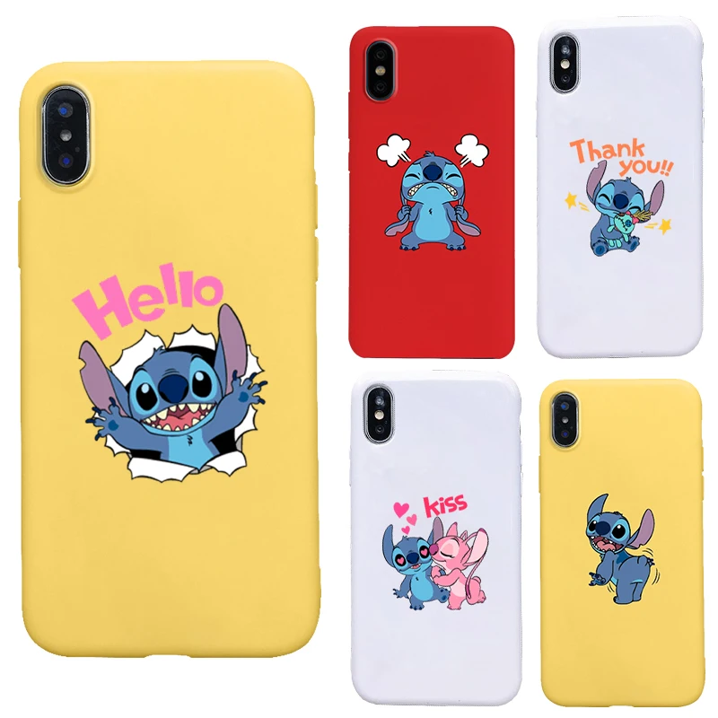 Силиконовый мягкий чехол для телефона Disneys Stitch для Apple IPhone X XR XS MAX 7 8 7 plus 6 6 S Plus 5 5S SE задняя крышка