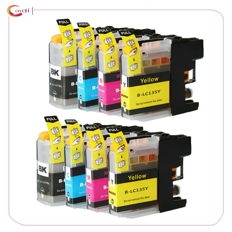 

8Pack ink cartridge for brother LC137 LC135 XL BK-C-M-Y compatible brother ink cartridge manufacturer LC 135 LC 137 inkjet