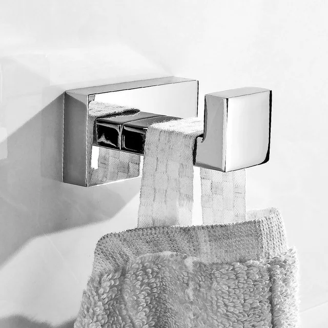 Robe Hook SUS304 нержавеющая сталь набор аксессуаров для ванной комнаты хромированный зеркальный полированный держатель для туалетной бумаги крючок для халата полотенце бар аксессуары для ванной комнаты - Цвет: Robe Hook