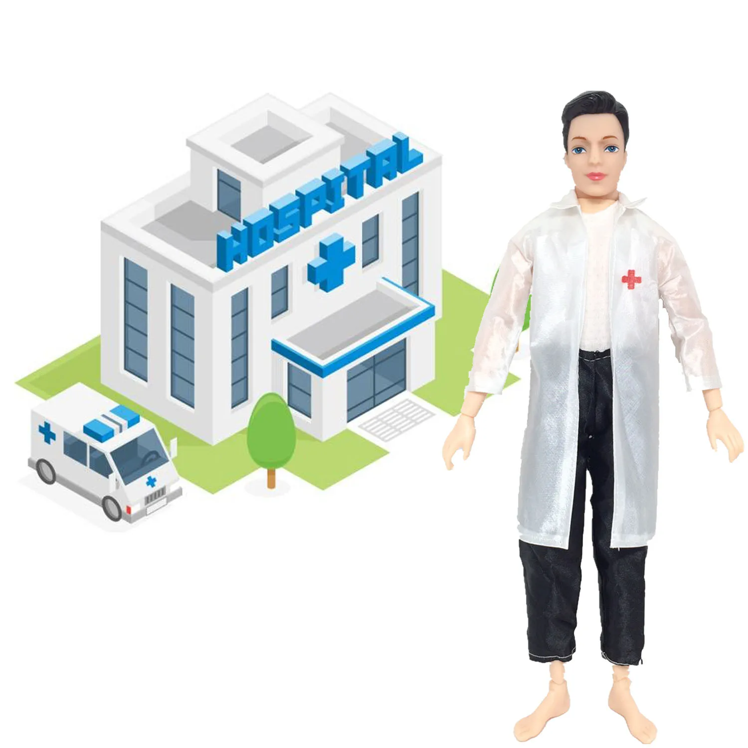 4 комплекта Мини куклы для девочек платья медсестры юбки Кена одежда доктора