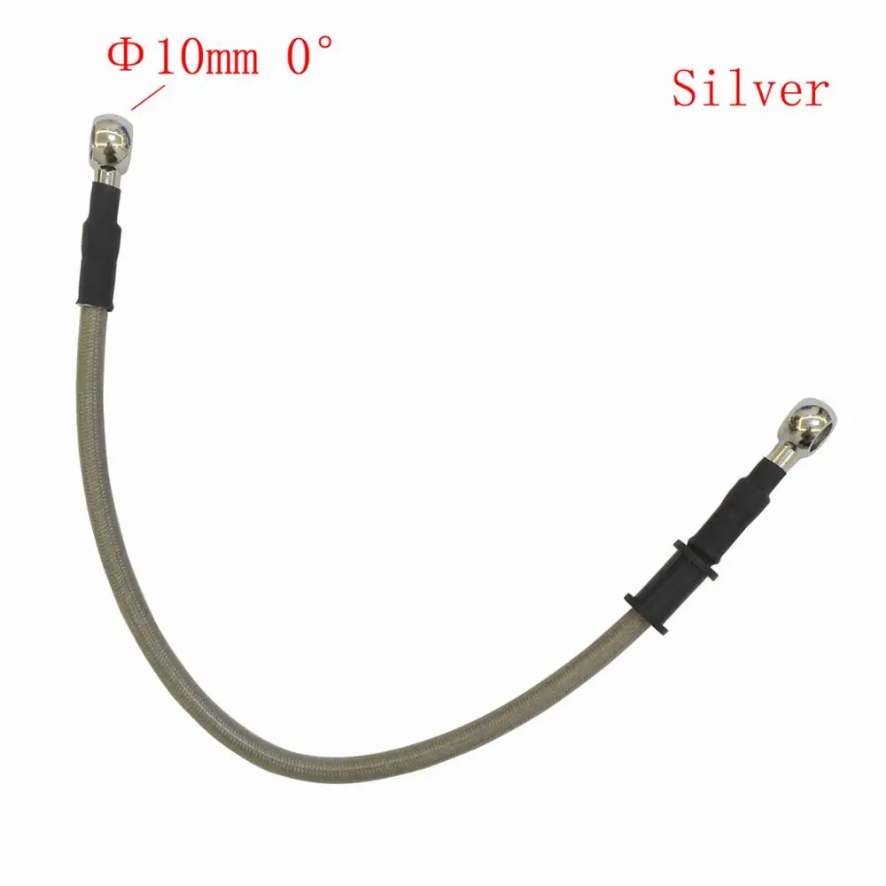 39cm Silver 0 degree Короткий 27 34 39 см Универсальный Мотоцикл Байк Плетеный Стальной гидравлический усиленный тормозной провод клатч Масляный шланг труба - Цвет: 39cm Silver 0 degree