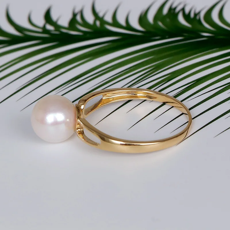 YS Pure 14k Золотое жемчужное кольцо 8 9 мм черное Tahitian Жемчужное для свадьбы хорошее