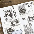 Наклейки для скрапбукинга, с цветами, черные, белые