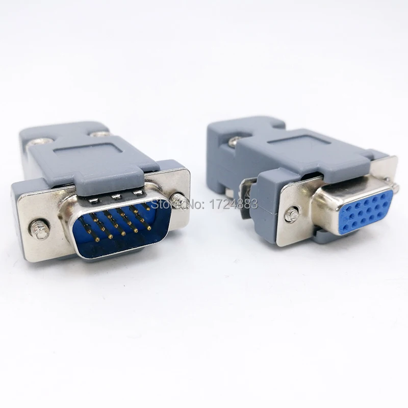 

DB15 connector VGA Plug D type 15 pin hole port socket adapter female&Male Screw installation + shell DP15