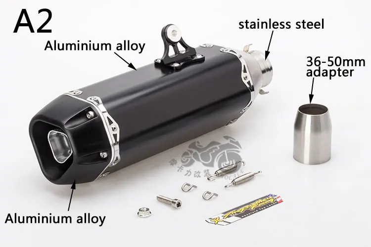 Z800 ZX6R Z900 GSXR750 мото rcycle глушитель выхлопной трубы Мото Кросс скутер akrapovic выхлопная труба escape moto escapamento de moto - Цвет: Full Black