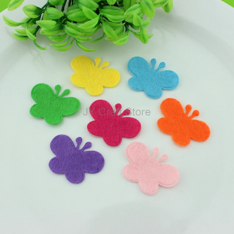 

Set of 1000pcs rainbow felt pack butterfly shape nonwoven applique multiple color wholesale free shipping 35x30mm