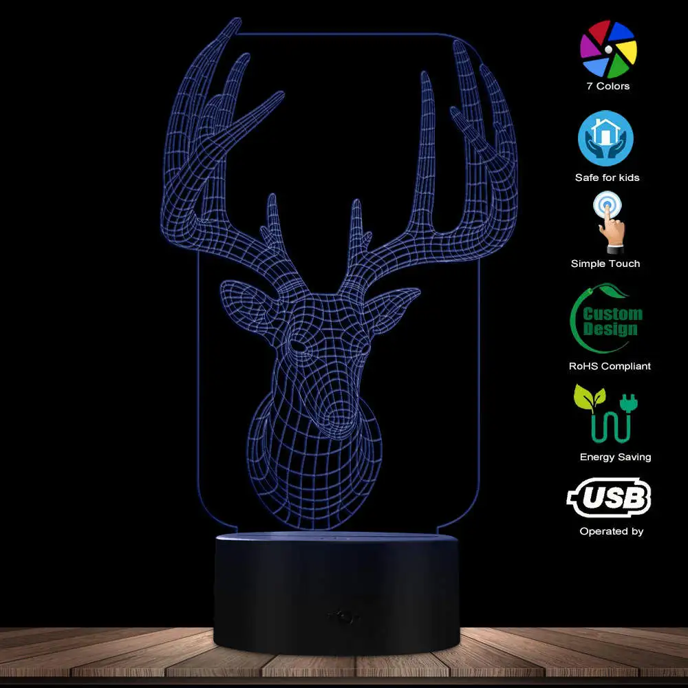 3D настольная ночник украшение на стол для дома лампа изменение цвета
