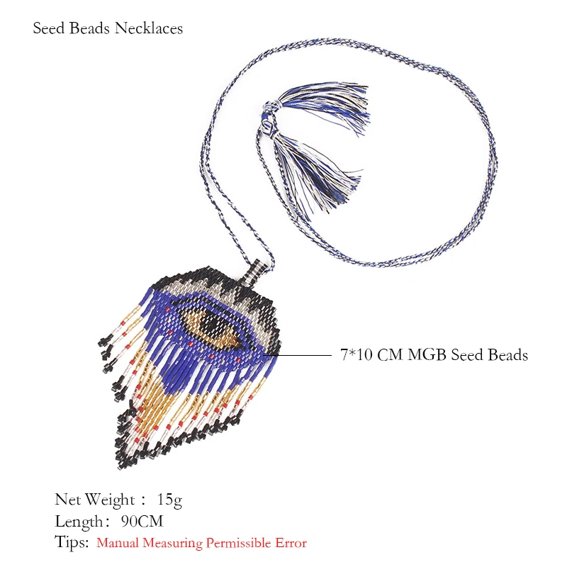 SHINUSBOHO lucky eye ожерелье для женщин MIYUKI collier длинное кулон с кисточкой Турция сглаза