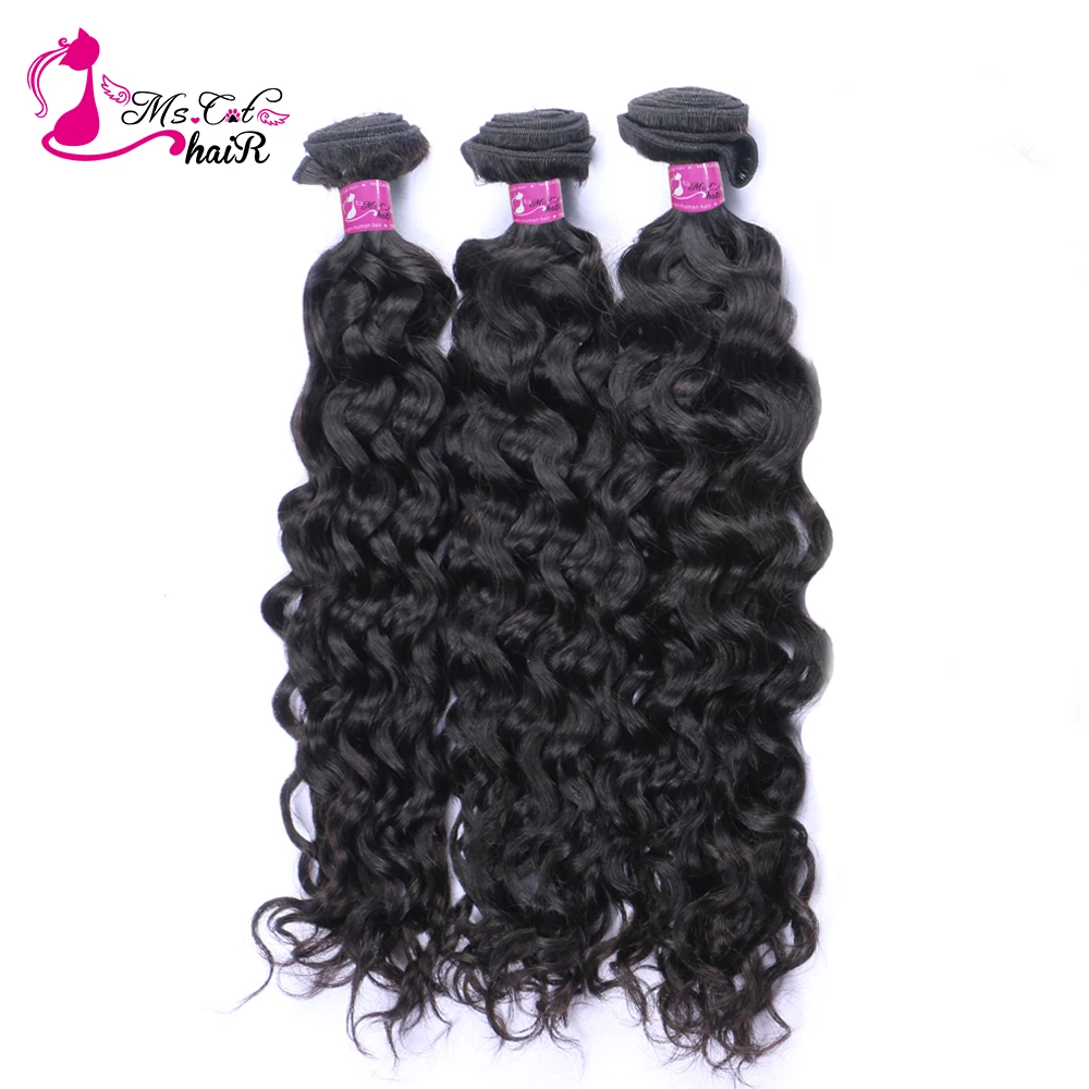 Ms Cat Hair 10 '' 26'' бразильские волнистые 3 пряди 100% человеческих волос для