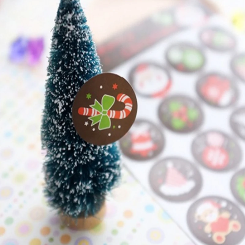 160 шт./лот Kawaii наклейка s Merry Christmas Санта Клаус подарок круглая клейкая наклейка для запечатывания изделия ручной работы посылка украшения