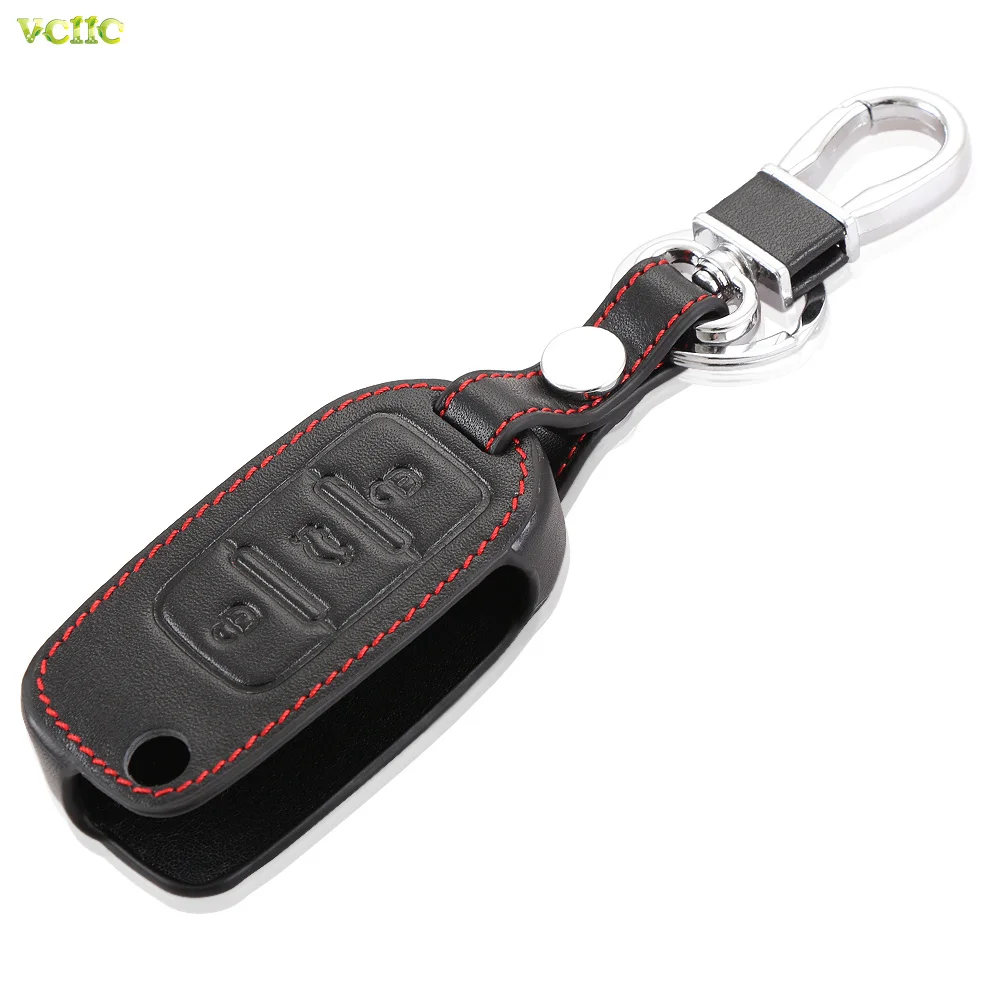 3 кнопки кожаный чехол для ключей защита украшения Volkswagen VW Jetta MK6 MK5 Tiguan Passat Golf POLO CC