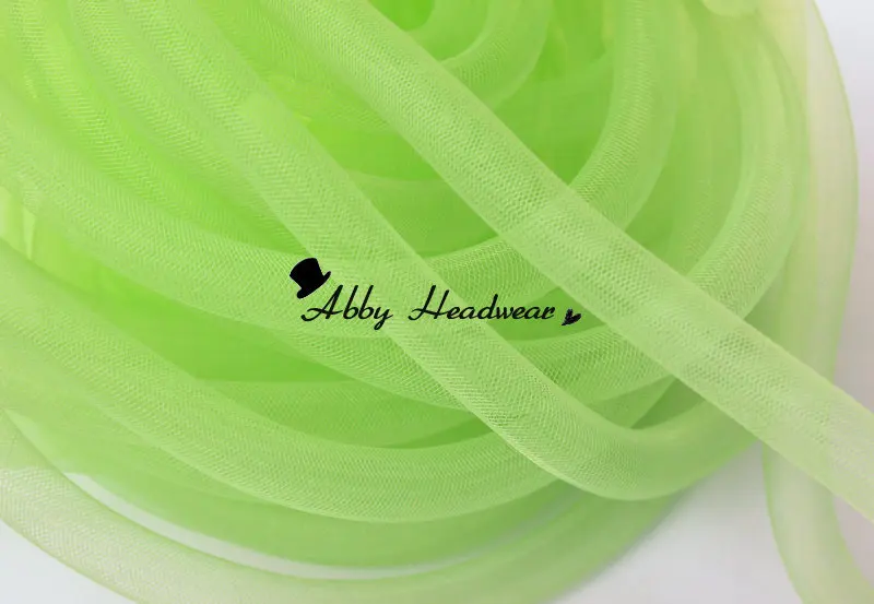 Light moss tubular crin polyester tube organza fabric 16mm 60 yards/lot | Дом и сад