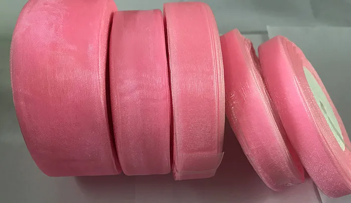 geinne 12mm-50mm wide 50 yards/roll pink organza Ribbon Wholesale Gift Wrapping Christmas ribbons | Дом и сад