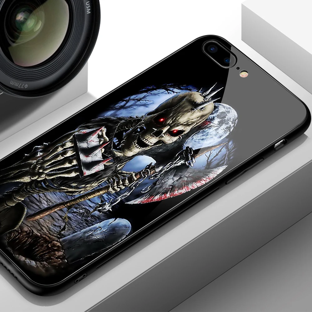 FinderCase чехол для iPhone 7 стеклянный крутой череп узорная твердая задняя крышка 6 6S 8