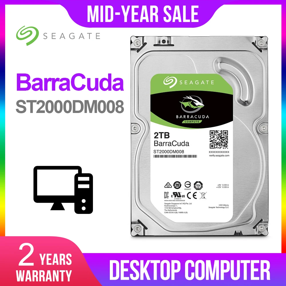 Seagate новый 2 ТБ Настольный HDD внутренний жесткий диск оригинальный 3 5 ''ТБ 7200RPM