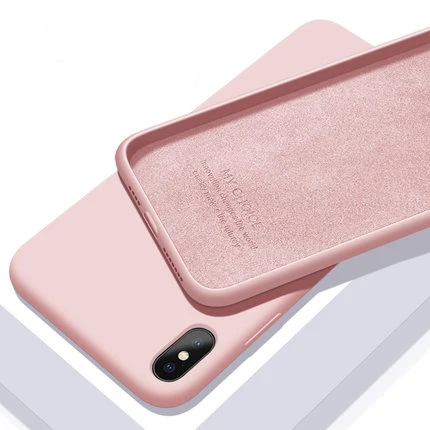 Pink Жидкий силиконовый чехол для Apple IPhone 8 7 Plus slim чехол X XS Xmax Xs Max 6 S Чехол для IPhone I Phone i7 i6 i8 чехол s - Цвет: Pink