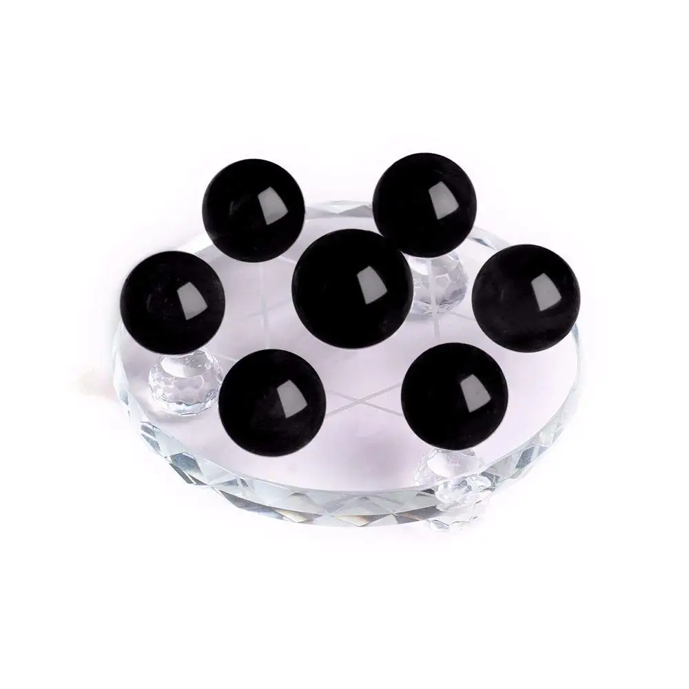 

7 star fengshui natural black obsidian quartz crystal sphere ball for home decoration
