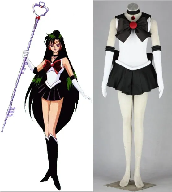 Sailor Moon Аниме Косплей Meiou Setsuna sailor pluto Хэллоуин женские костюмы|costume gun|halloween costumes
